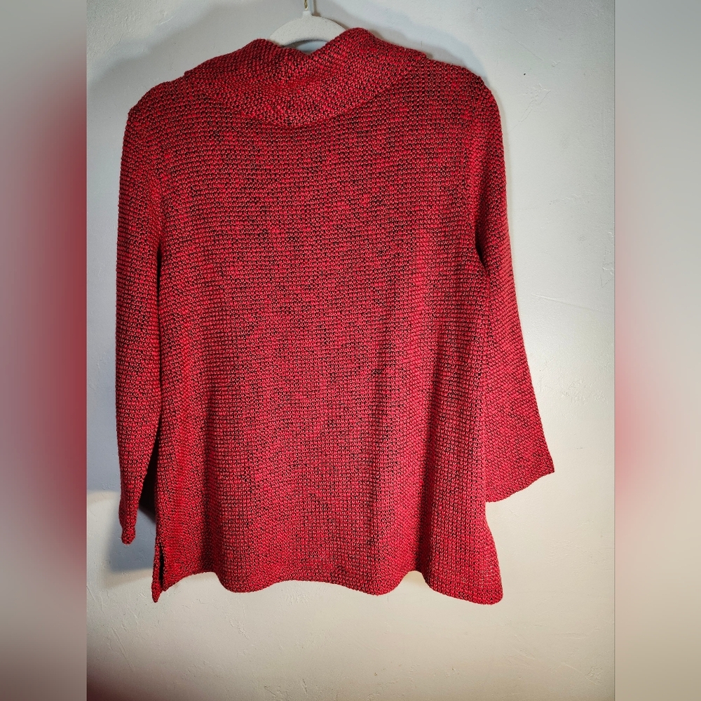 Multiples Vibrant Red Button-Up Pullover Cotton B… - image 7